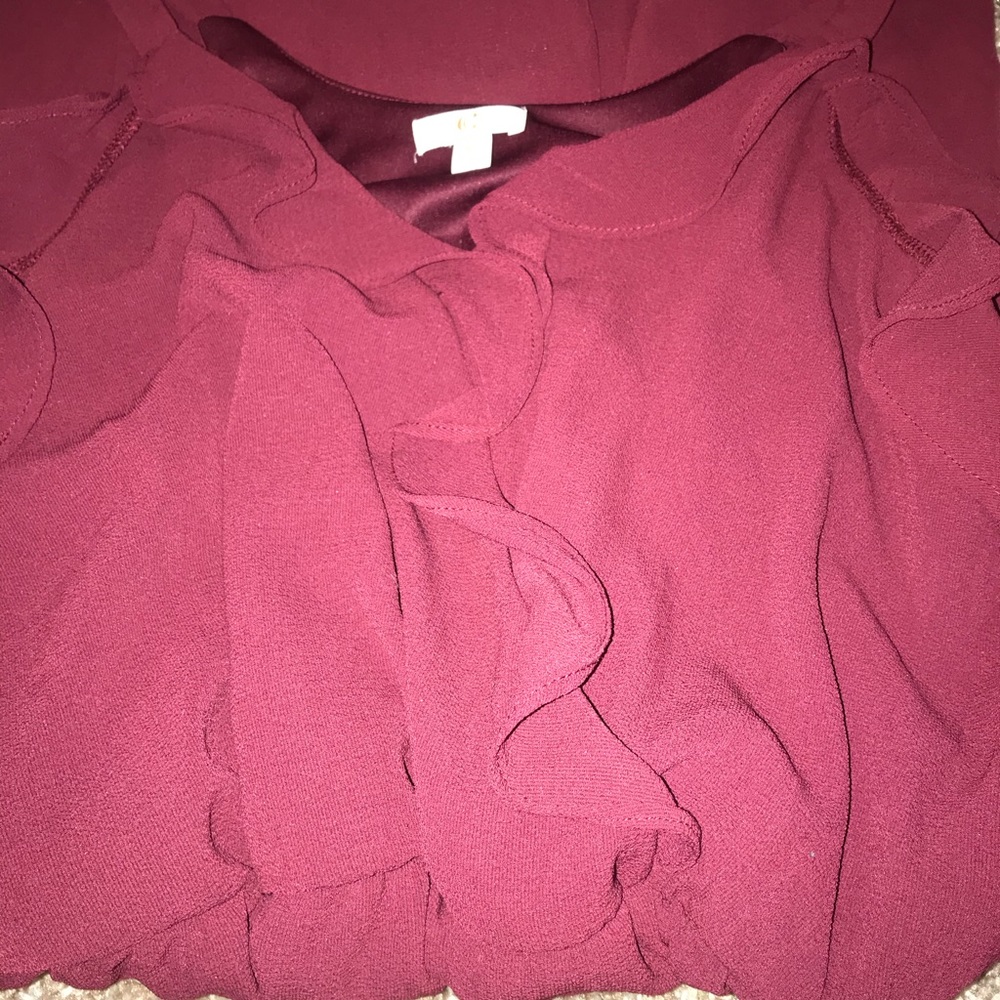 Maroon Ruffle Dress - Picture 3 of 5